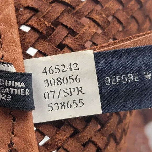 Banana Republic Woven Leather Boho/Southwestern Belt With Detailed Square Buckle - Picture 9 of 10